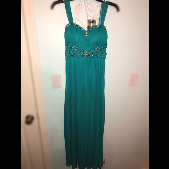 Turquoise Prom Dress - Picture 3 of 4